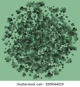 Four leaf cover is a confetti which consist of many isolated elements. Stylish and beautiful four leaf clover. Can be used as poster, border, background, wallpaper, card and etc