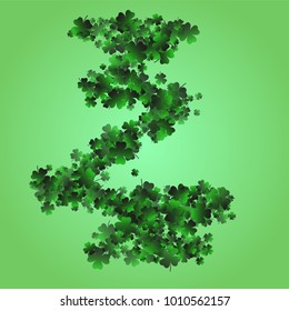 Four leaf cover is a confetti which consist of many isolated elements. Stylish and beautiful four leaf clover. Can be used as poster, border, background, wallpaper, card and etc