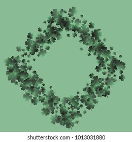 Four leaf cover is a confetti which consist of many isolated elements. Stylish and beautiful four leaf clover. Can be used as poster, border, background, wallpaper, card and etc