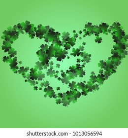 Four leaf cover is a confetti which consist of many isolated elements. Stylish and beautiful four leaf clover. Can be used as poster, border, background, wallpaper, card and etc