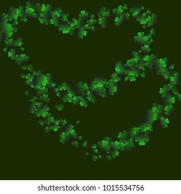 Four leaf cover is a confetti which consist of many isolated elements. Stylish and beautiful four leaf clover. Can be used as poster, border, background, wallpaper, card and etc