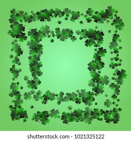 Four leaf cover is a confetti which consist of many isolated elements. Stylish and beautiful four leaf clover. Can be used as poster, border, background, wallpaper, card and etc