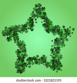 Four leaf cover is a confetti which consist of many isolated elements. Stylish and beautiful four leaf clover. Can be used as poster, border, background, wallpaper, card and etc