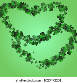 Four leaf cover is a confetti which consist of many isolated elements. Stylish and beautiful four leaf clover. Can be used as poster, border, background, wallpaper, card and etc