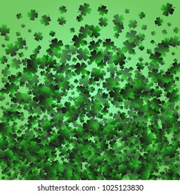 Four leaf cover is a confetti which consist of many isolated elements. Stylish and beautiful four leaf clover. Can be used as poster, border, background, wallpaper, card and etc