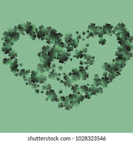 Four leaf cover is a confetti which consist of many isolated elements. Stylish and beautiful four leaf clover. Can be used as poster, border, background, wallpaper, card and etc