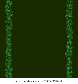 Four leaf cover is a confetti which consist of many isolated elements. Stylish and beautiful four leaf clover. Can be used as poster, border, background, wallpaper, card and etc