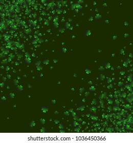 Four leaf cover is a confetti which consist of many isolated elements. Stylish and beautiful four leaf clover. Can be used as poster, border, background, wallpaper, card and etc