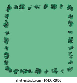Four leaf cover is a confetti which consist of many isolated elements. Stylish and beautiful four leaf clover. Can be used as poster, border, background, wallpaper, card and etc