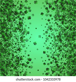 Four leaf cover is a confetti which consist of many isolated elements. Stylish and beautiful four leaf clover. Can be used as poster, border, background, wallpaper, card and etc