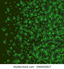 Four leaf cover is a confetti which consist of many isolated elements. Stylish and beautiful four leaf clover. Can be used as poster, border, background, wallpaper, card and etc