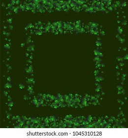 Four leaf cover is a confetti which consist of many isolated elements. Stylish and beautiful four leaf clover. Can be used as poster, border, background, wallpaper, card and etc