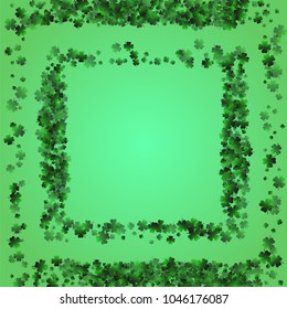 Four leaf cover is a confetti which consist of many isolated elements. Stylish and beautiful four leaf clover. Can be used as poster, border, background, wallpaper, card and etc
