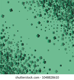 Four leaf cover is a confetti which consist of many isolated elements. Stylish and beautiful four leaf clover. Can be used as poster, border, background, wallpaper, card and etc