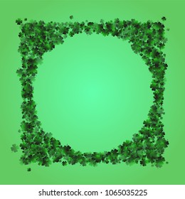 Four leaf cover is a confetti which consist of many isolated elements. Stylish and beautiful four leaf clover. Can be used as poster, border, background, wallpaper, card and etc