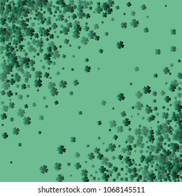 Four leaf cover is a confetti which consist of many isolated elements. Stylish and beautiful four leaf clover. Can be used as poster, border, background, wallpaper, card and etc