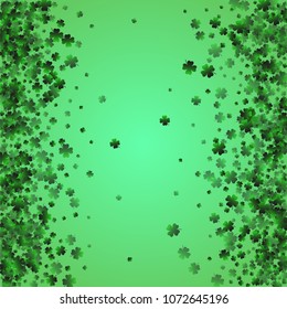 Four leaf cover is a confetti which consist of many isolated elements. Stylish and beautiful four leaf clover. Can be used as poster, border, background, wallpaper, card and etc
