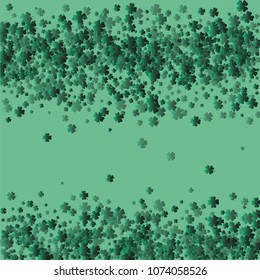 Four leaf cover is a confetti which consist of many isolated elements. Stylish and beautiful four leaf clover. Can be used as poster, border, background, wallpaper, card and etc