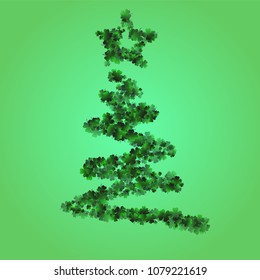 Four leaf cover is a confetti which consist of many isolated elements. Stylish and beautiful four leaf clover. Can be used as poster, border, background, wallpaper, card and etc