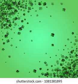 Four leaf cover is a confetti which consist of many isolated elements. Stylish and beautiful four leaf clover. Can be used as poster, border, background, wallpaper, card and etc