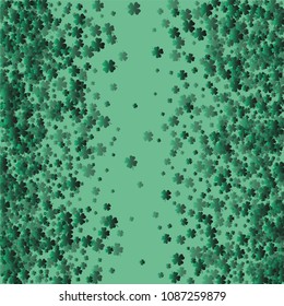 Four leaf cover is a confetti which consist of many isolated elements. Stylish and beautiful four leaf clover. Can be used as poster, border, background, wallpaper, card and etc