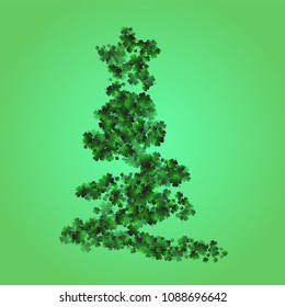 Four leaf cover is a confetti which consist of many isolated elements. Stylish and beautiful four leaf clover. Can be used as poster, border, background, wallpaper, card and etc