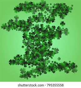 Four leaf cover is a confetti which consist of many isolated elements. Stylish and beautiful four leaf clover. Can be used as poster, border, background, wallpaper, card and etc