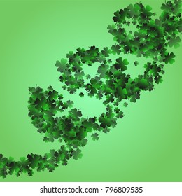 Four leaf cover is a confetti which consist of many isolated elements. Stylish and beautiful four leaf clover. Can be used as poster, border, background, wallpaper, card and etc