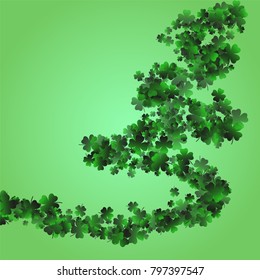 Four leaf cover is a confetti which consist of many isolated elements. Stylish and beautiful four leaf clover. Can be used as poster, border, background, wallpaper, card and etc