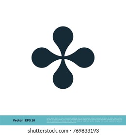 Four Leaf Cross Icon Vector Logo Template Illustration Design. Vector EPS 10.