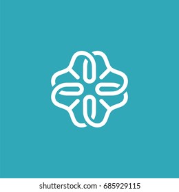 Four Leaf Flower Logo Template Illustration Design. Vector EPS 10.