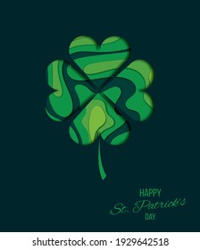 four leaf green clover, an attribute to St Patricks day, abstract clover