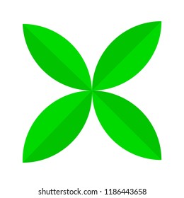 Four leaf green clover icon