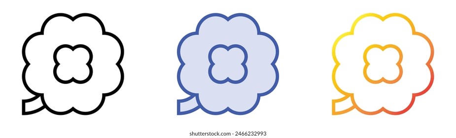 four leaf icon. Linear, Blue Fill and Gradient Style Design Isolated On White Background