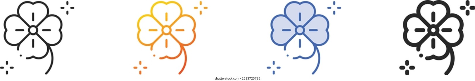 four leaf icon.Thin Linear, Gradient, Blue Stroke and bold Style Design Isolated On White Background