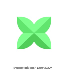 the four leaf logo is symmetrical with a white background