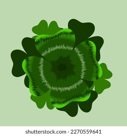 Four leaf realistic clover leaf isolated on white background. Vector illustration, print on fabric, paper, wallpaper, packaging.