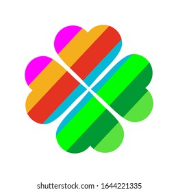 Four leaf vector clover shamrock clover icon. Lucky symbol, isolated clover vector on a white background.