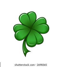 Four leafs clover symbol - detailed vector icon