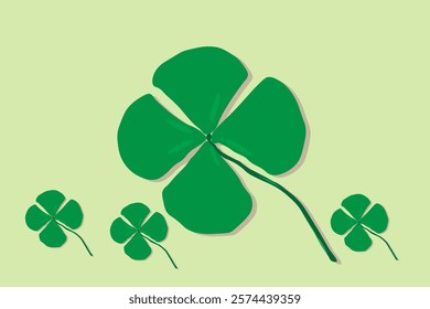 Four Leafs Clover Symbol Saint Patricks vector