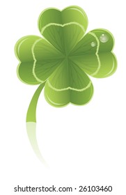 Four leafs green clover symbol.