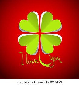 Four leafs made from hearts - love theme