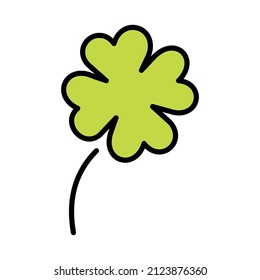 Four leave clover icon isolated on white background