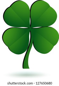 Four leaves Clover icon isolated on white. Vector
