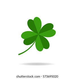 Four leaves clover, St. Patrick's day icon. Vector illustration