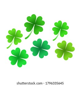 Four leaves clover vector icon. 4-leaves clover vector illustration. Lucky symbol.