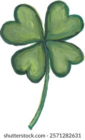 four leaves clover watercolor illustration clipart