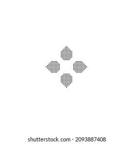 four leaves or flowers circles simple symbol logo vector