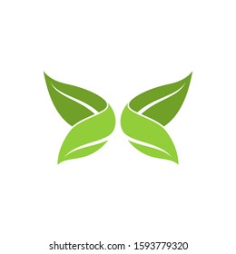 Four leaves forming an abstract butterfly