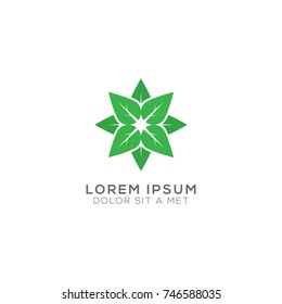 Four Leaves Logo Design Vector
